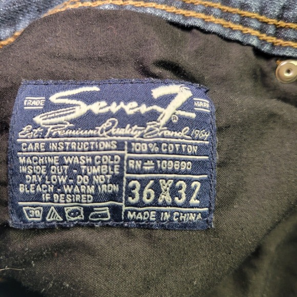 Seven7 Mens Straight Leg Jeans Medium Wash Blue Denim Size 36x32 - Picture 8 of 14